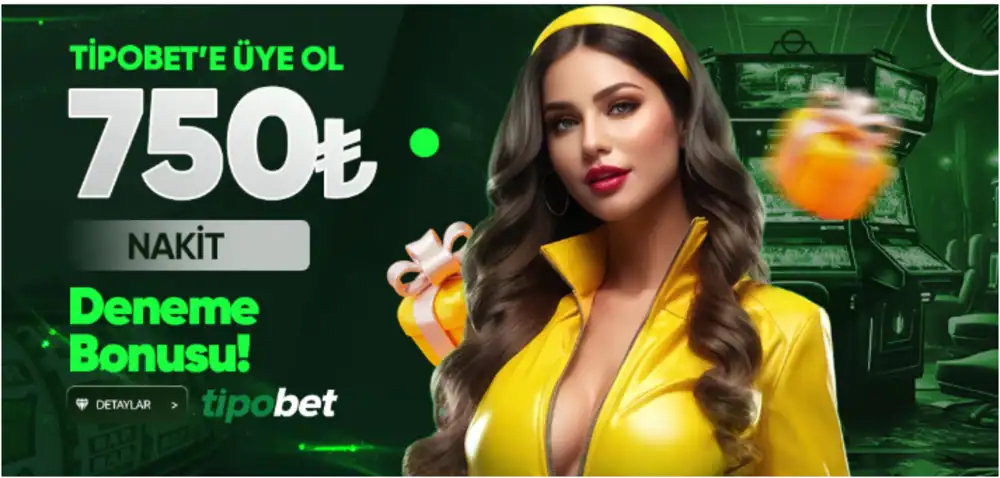 Tipobet kayıt sonrası deneme bonusu: 750₺ nakit veya 750 freespin banner